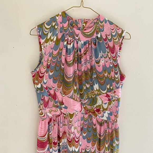 60s/70s Vintage Leslie Fay Original Psychadelic Maxi Dress - Picture 7 of 9